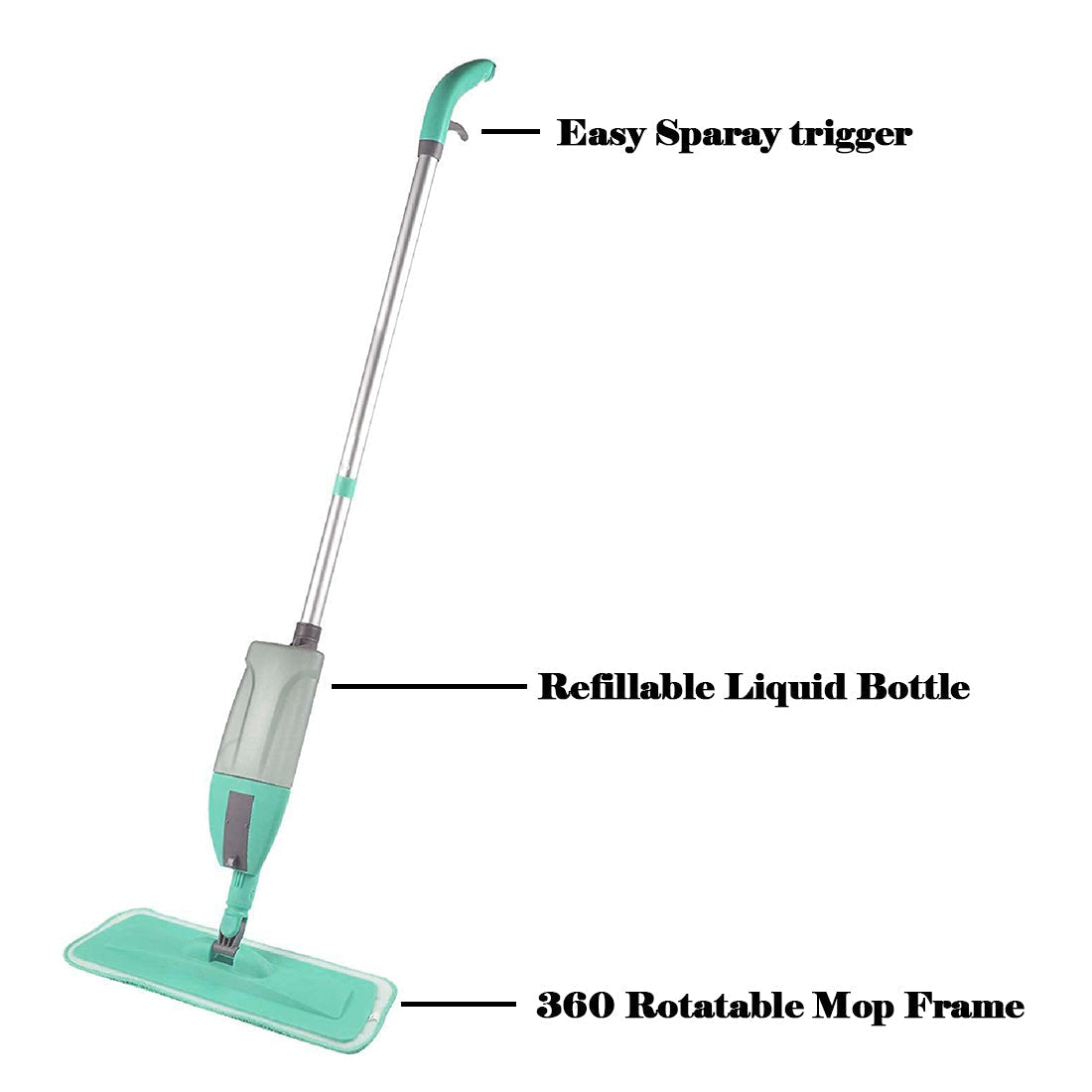 CLEANING 360 DEGREE HEALTHY SPRAY MOP WITH REMOVABLE WASHABLE CLEANING PAD